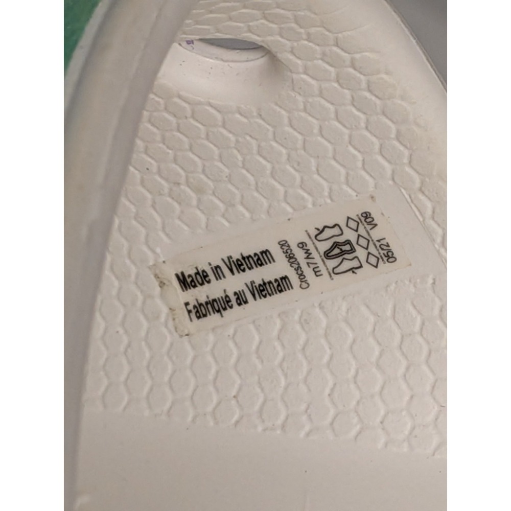 Crocs Classic Slides Sandals White Tie Dye Crocs Charms Size Men's 7  Women's‎ 9 - Picture 10 of 10
